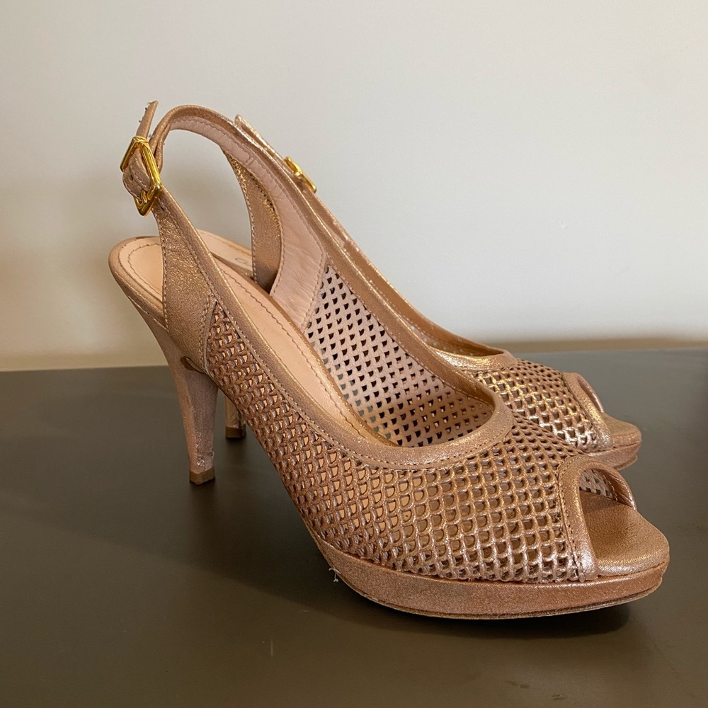 Gastone Lucioli Rose Gold Slingback Heels